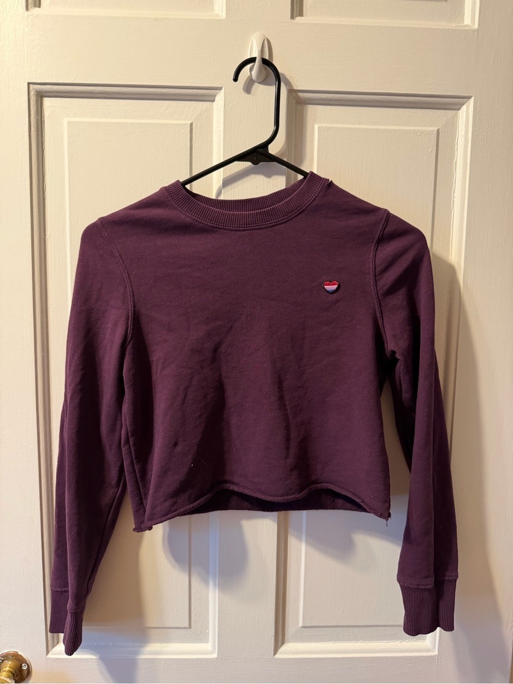 Spiritual Gangster Kids Happy Cropped Sweatshirt Purple